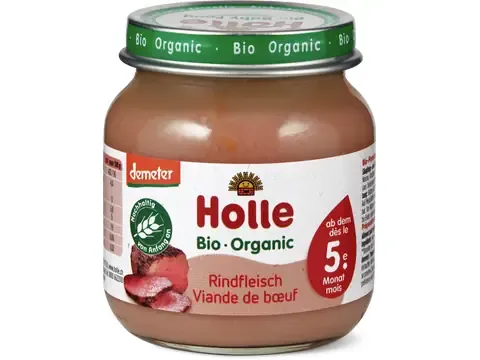 Holle · Bouillie à la viande de bœuf · Bio, Demeter, dès 5 mois 125g