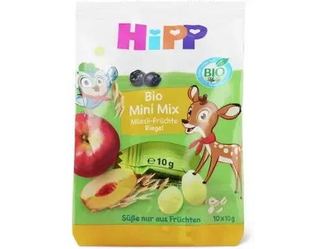 Hipp · Barres aux fruits et muesli Mini Mix · Bio, dès 3 ans 10x10g