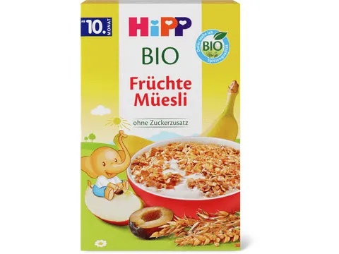 Hipp · Muesli aux fruits · Bio, À partir du 10e mois, Sans sucre ajouté 200g