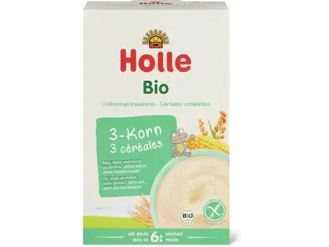 Holle · Bouillie aux 3 céréales · Bio, dès 6 mois, Sans sucre ajouté 250g