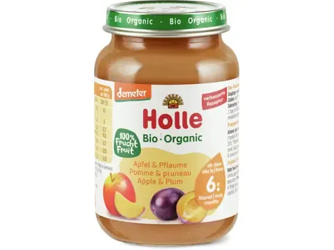 Holle · Pomme et pruneau · Bio, Demeter, dès 6 mois 190g