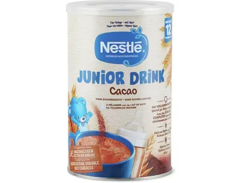 Nestlé · Junior Drink Cacao · Après 10 mois, Sans sucre ajouté 400g