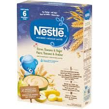 Nestlé · Bouillie lactée, poire, banane et avoine · après 6 mois, Sans sucre ajouté 450g