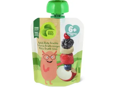 Gourde souple fruits rouges · Bio, dès 6 mois, Sans sucre ajouté 90g