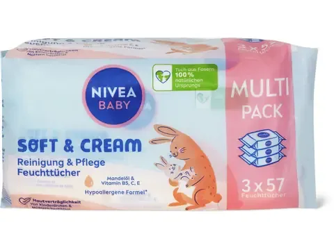 Nivea Baby · Lingettes Soft&amp;Cream 3x57pces