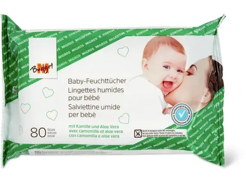 M-Budget · Lingettes humides Camomille et aloe vera  80pces