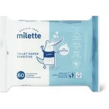 Milette · Toilet Paper Sensitive pour enfant · 0% de parfum 60pces