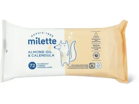 Milette · Lingettes Almond Oil &amp; Calendula 72pces
