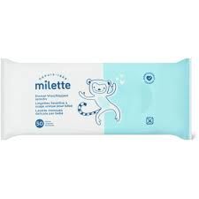 Milette · Lingettes Sensitive à usage unique 50pces