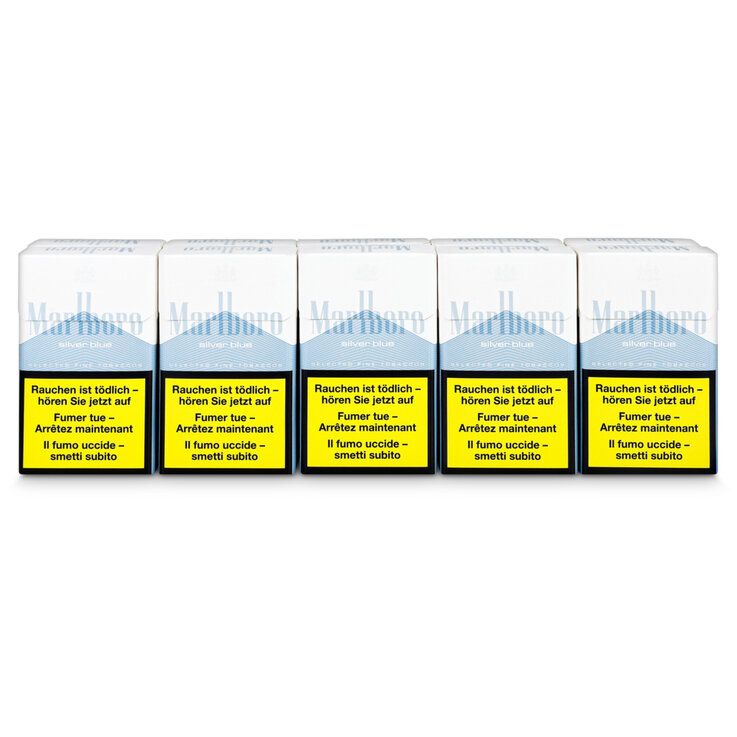 Marlboro Cigarettes Silver Blue Box cartouche