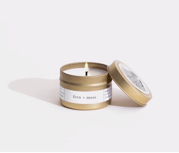 Brooklyn Candle, Gold Travel, Fern &amp; Moss