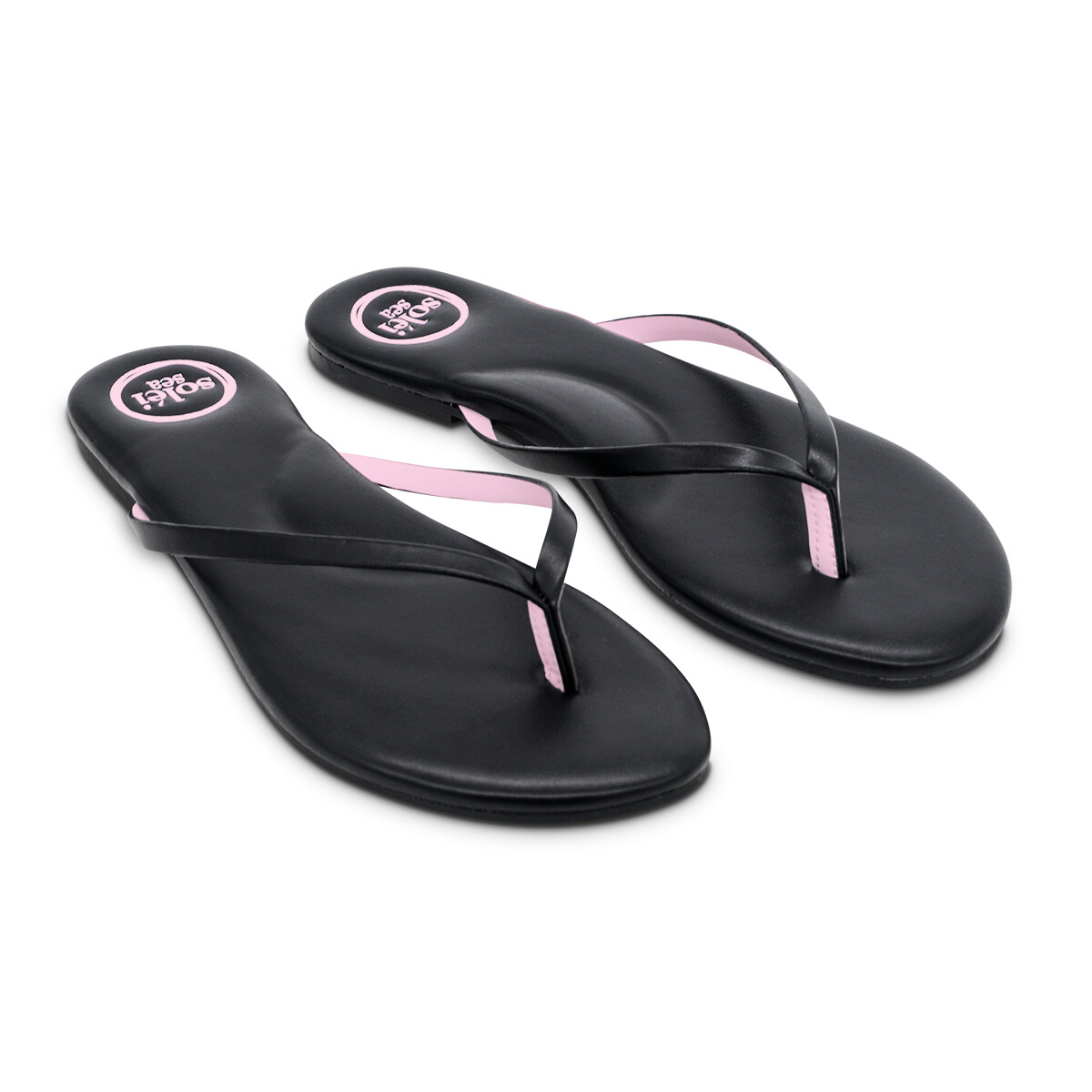 Solei Sea, Flip Flops, Black/Pink