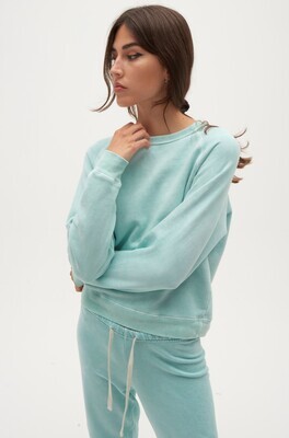 Splits59, Flore Pullover Sweatshirt, Washed Jade