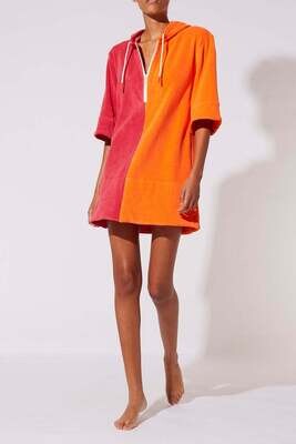 Solid and Striped, Zip Hoodie Dress, Colorblock