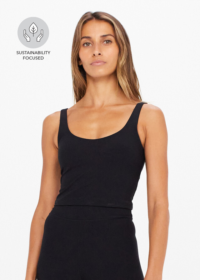 The Upside, Peached Tess Top, Black