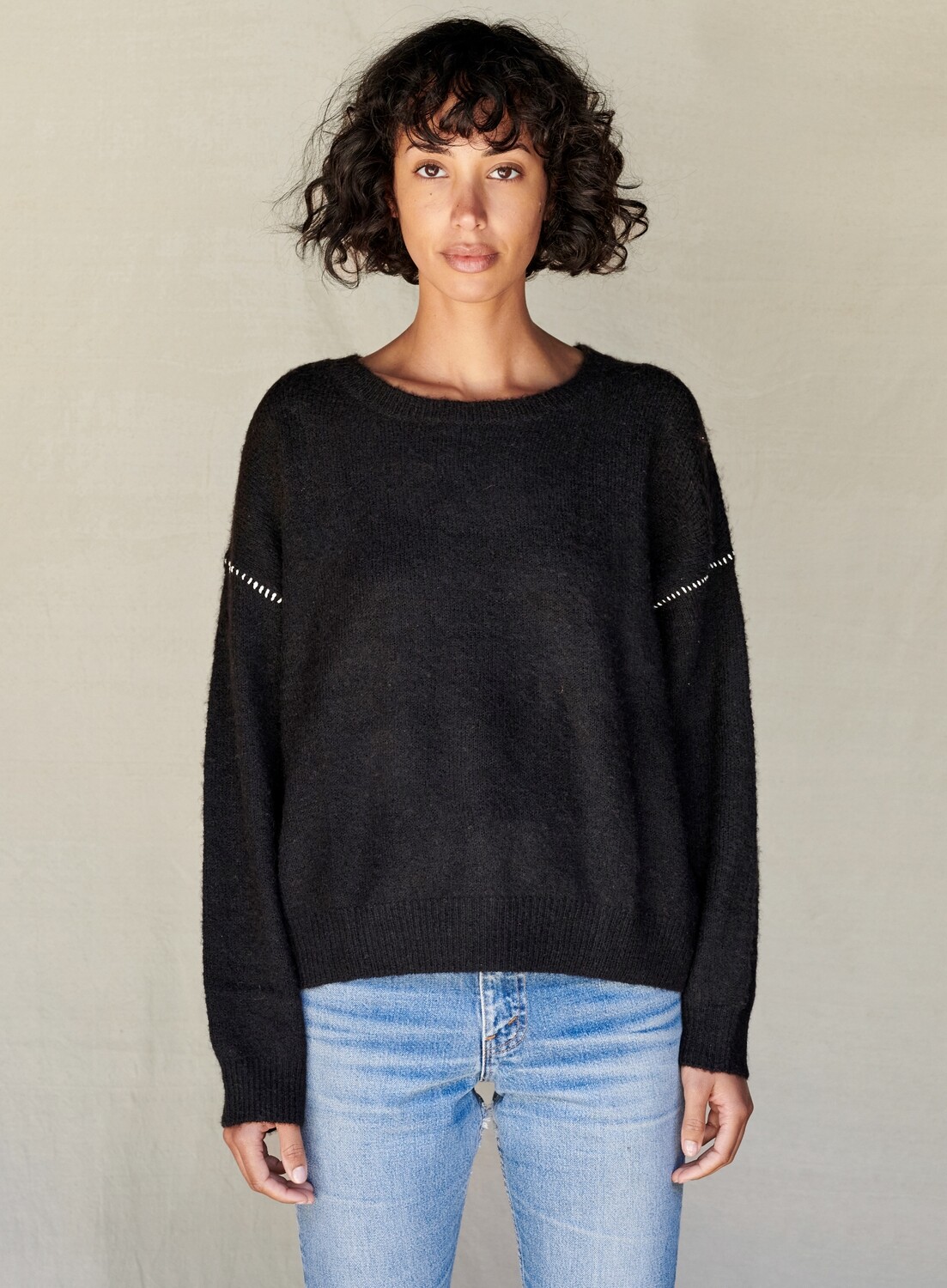 Sundry, Oversized Sweater, Black/Eggshell