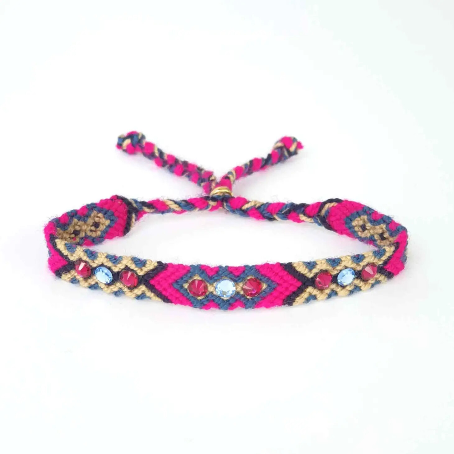 Lombia, Woven Rhinestone Bracelets