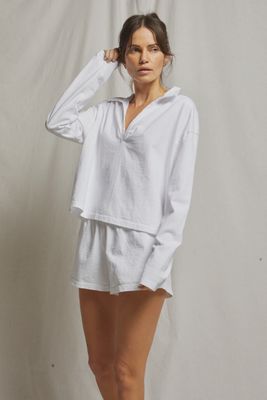 Perfect White Tee, Alison Jersey Collared Shirt