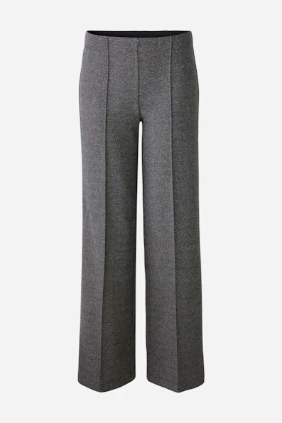 Oui, 88531, Trousers, Black/OffWhite