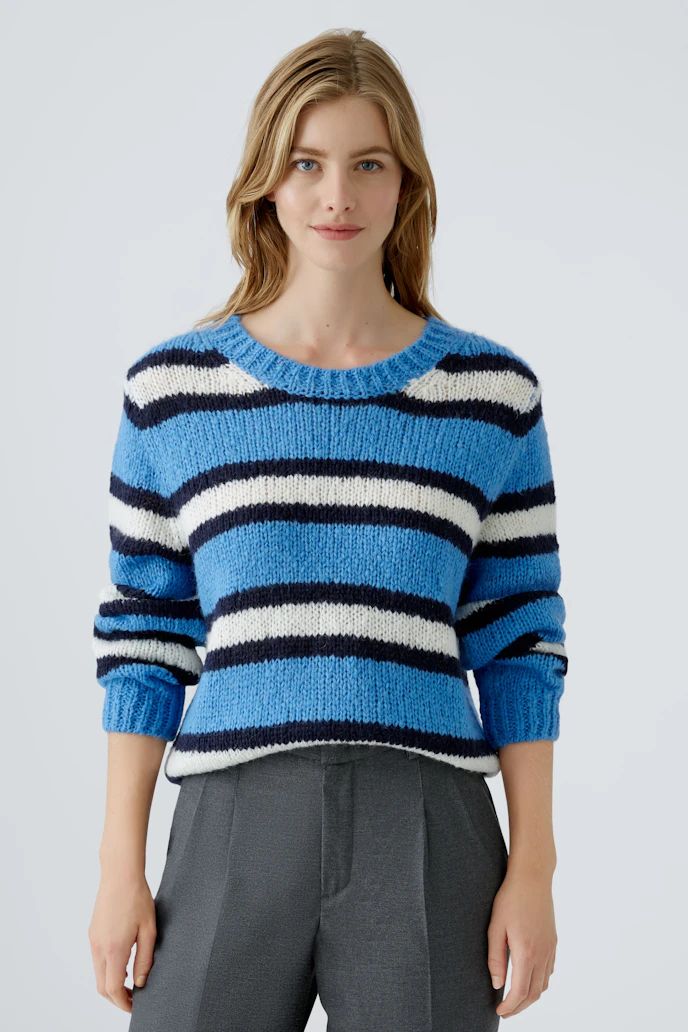 Oui, 89937, Sweater, Blue White