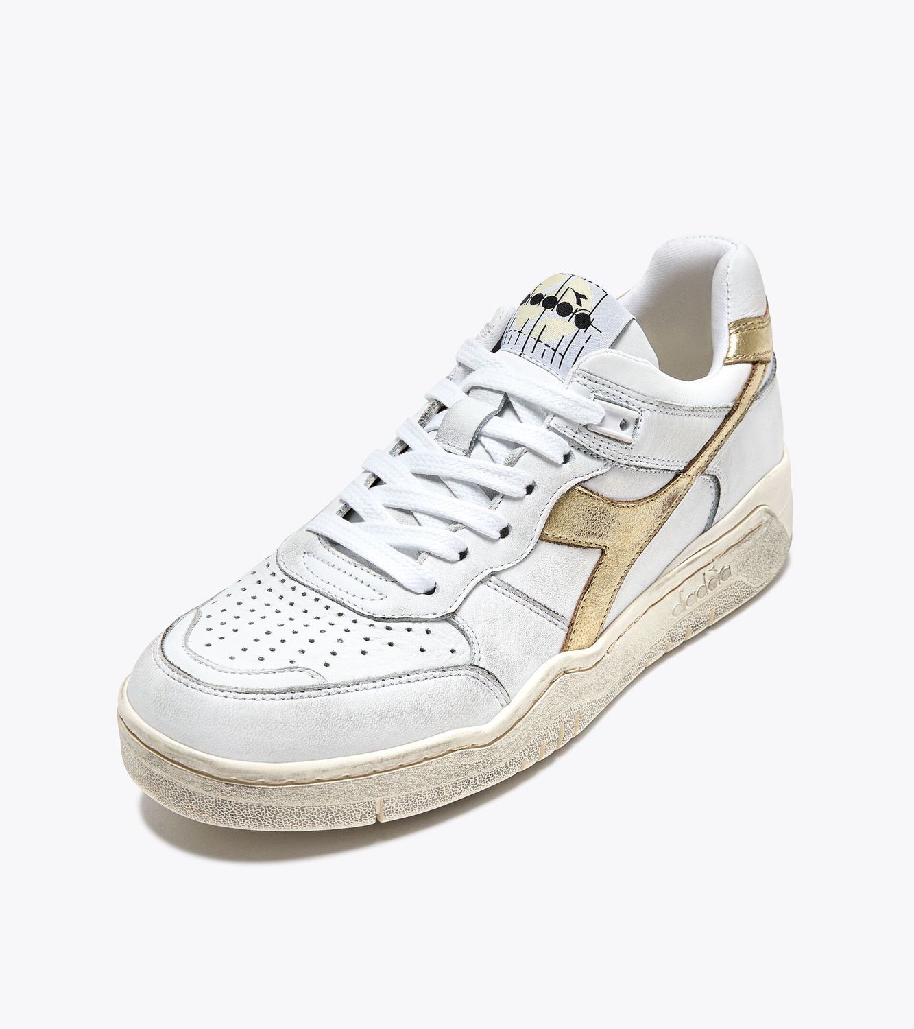 Diadora, B.560 LAMINATED Women, White/Gold