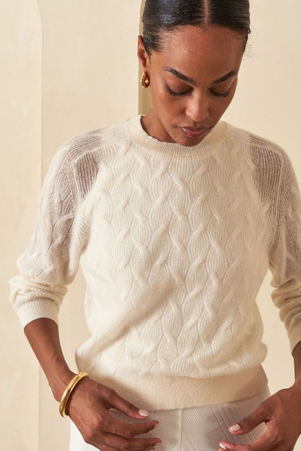 Wyeth, Margo Cashmere Top, Cream