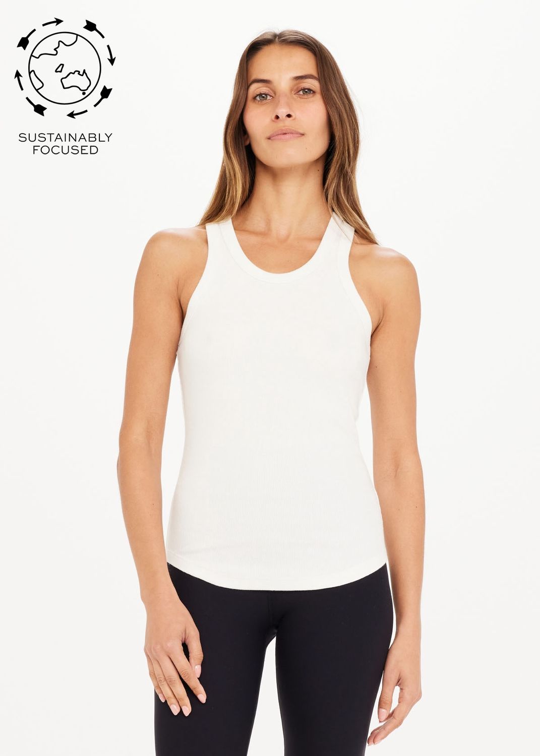 The Upside, FRANKIE RIB TANK, White