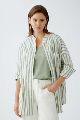 Oui, 92937, Blouse, Green/White