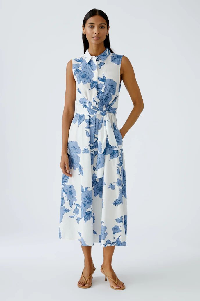 Oui, 92854, Dress, Blue/White