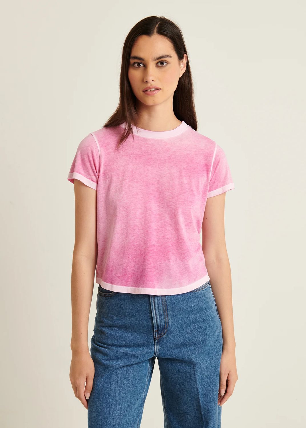 Patrick Assaraf, Pima Reverse Spray Baby Tee
