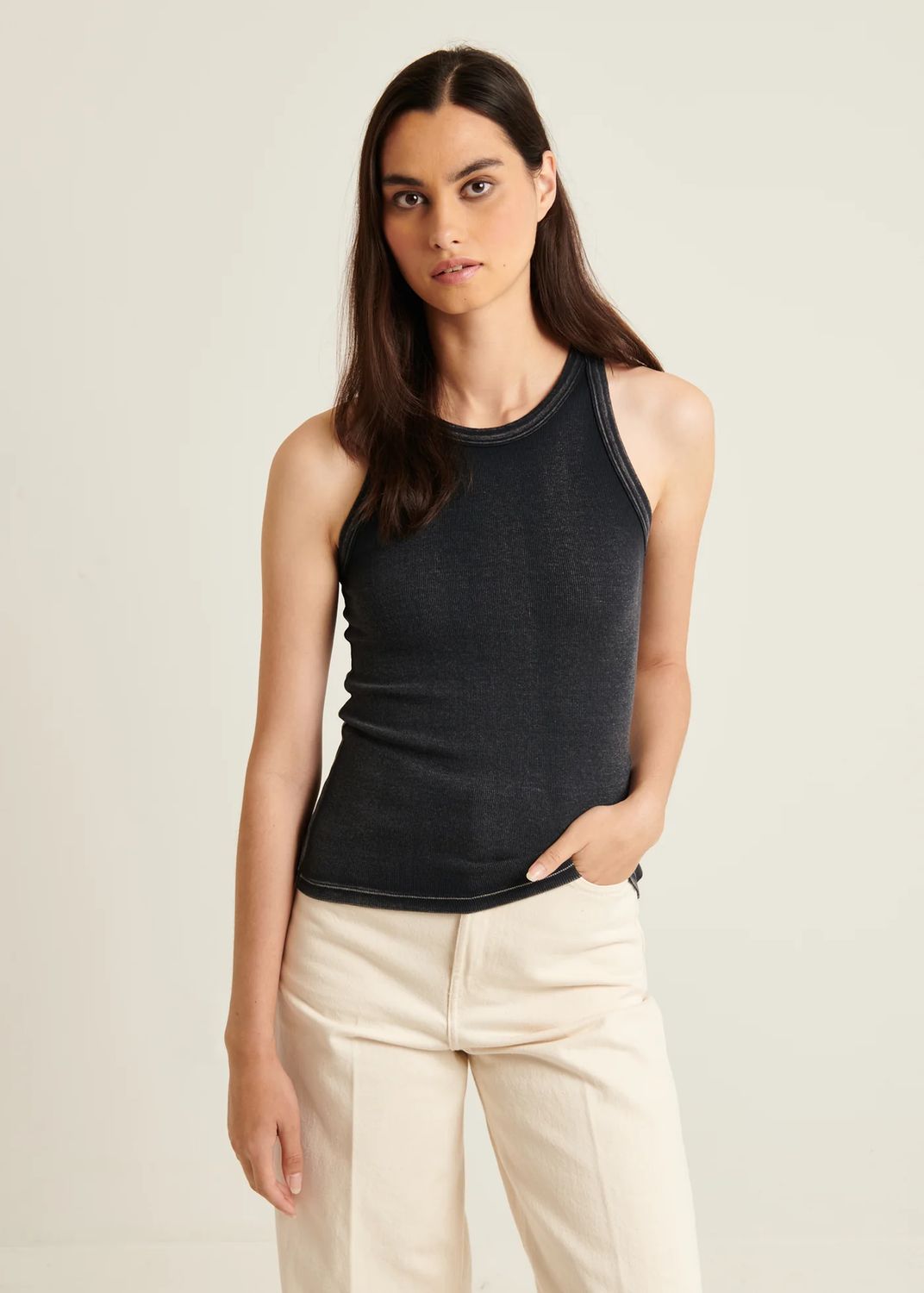 Patrick Assaraf, Vintage high Crew Rib Tank