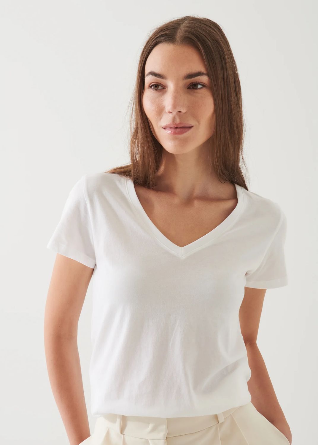 Patrick Assaraf, Pima Classic Fit V Neck Tee
