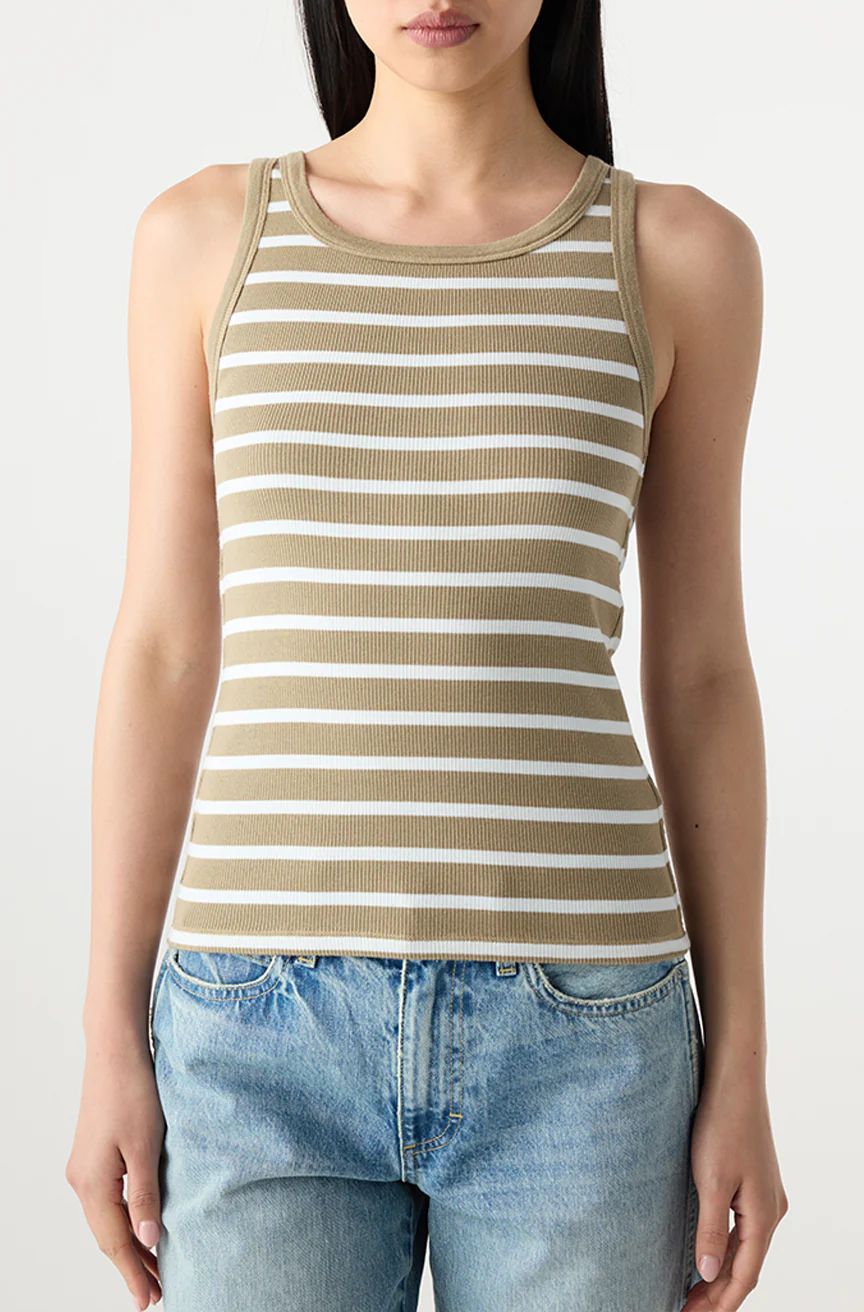 AMO Denim, Bella Tank, Sand/White