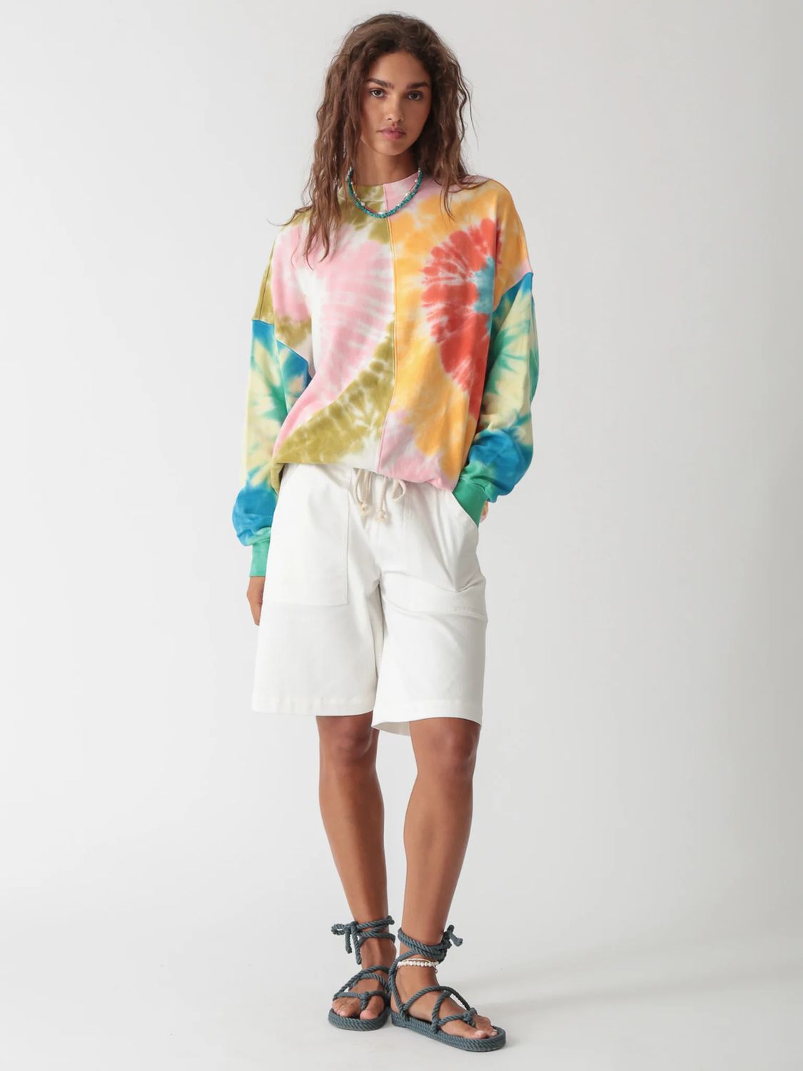 Electric and Rose, Bhodi Sweatshirt, Rainbow Patchwork