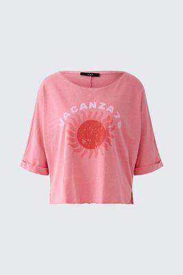 Oui, 0093654, Pink Graphic Tee