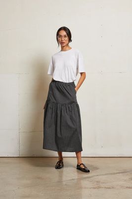 Perfect White Tee, Arielle, Black Stripe