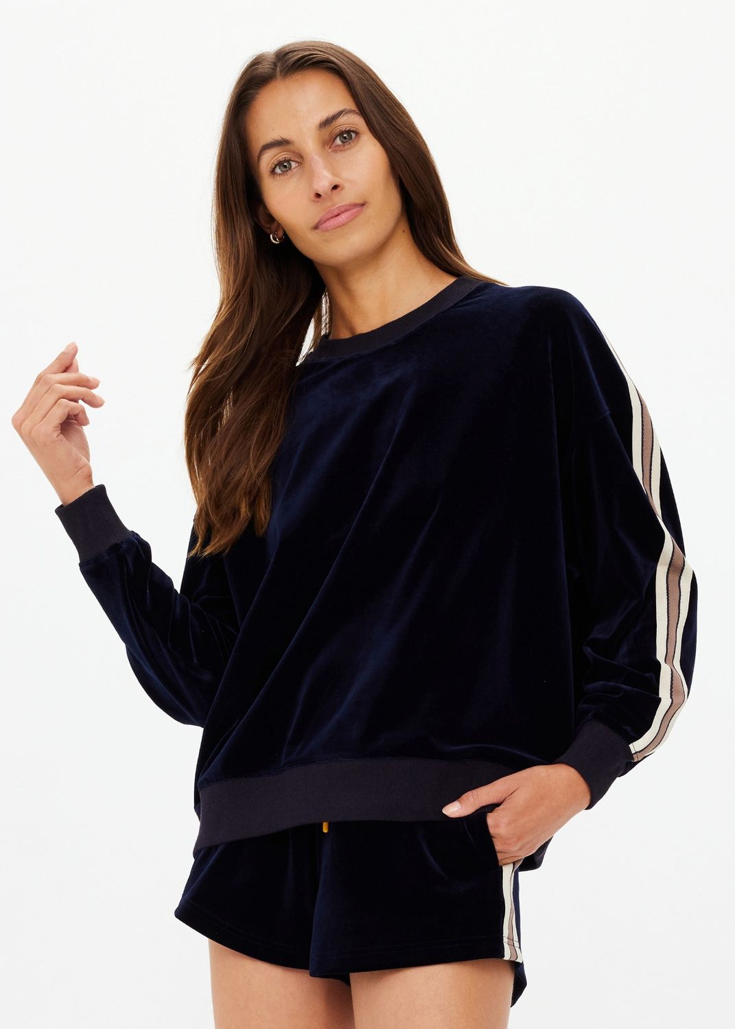 The Upside, Monaco Lisel Crew Sweater, Navy