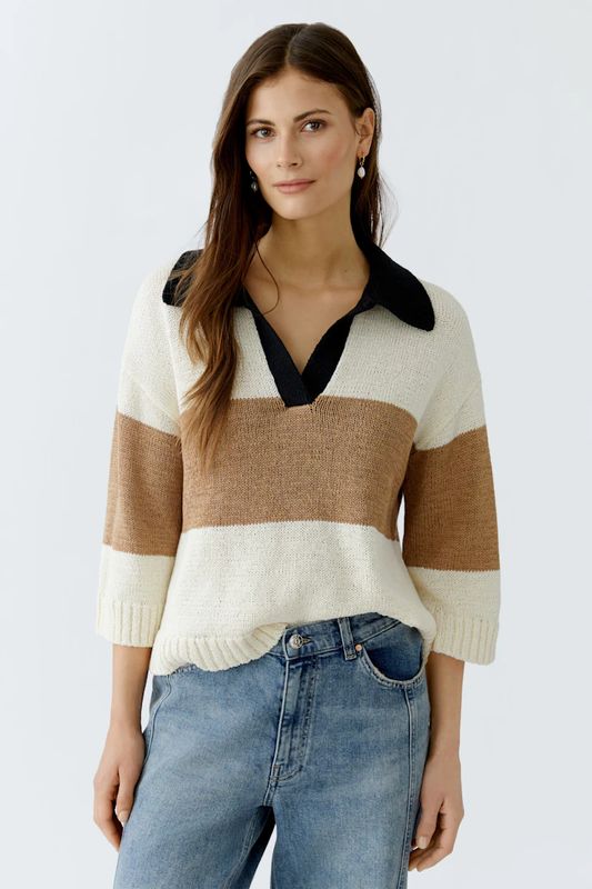 Oui, 93716, Pullover, White Camel