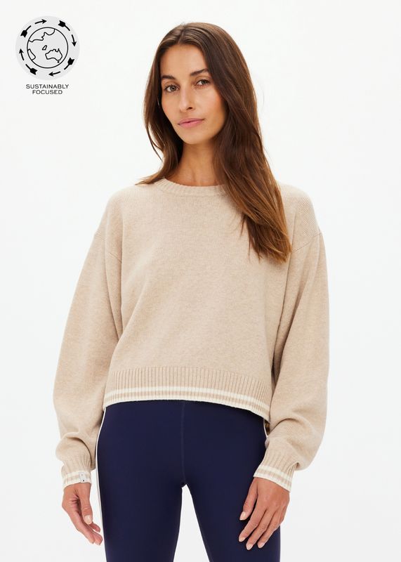 The Upside, XANTHE CREW NECK WOOL SWEATER, Natural Sand