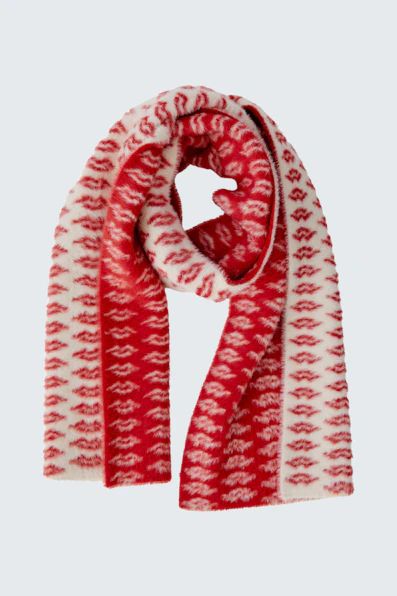 Oui, 94311, Scarf, White Red