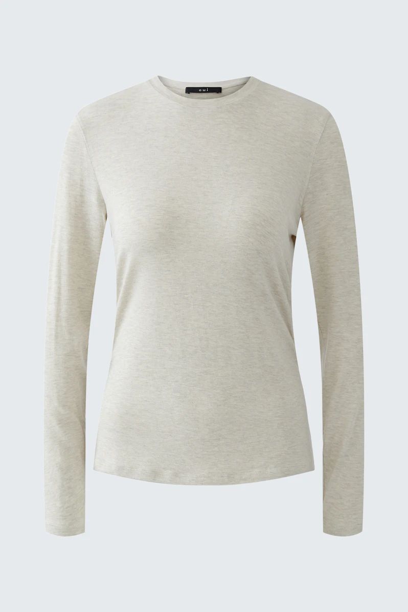 Oui, 94366, Tee, Light Beige Melange