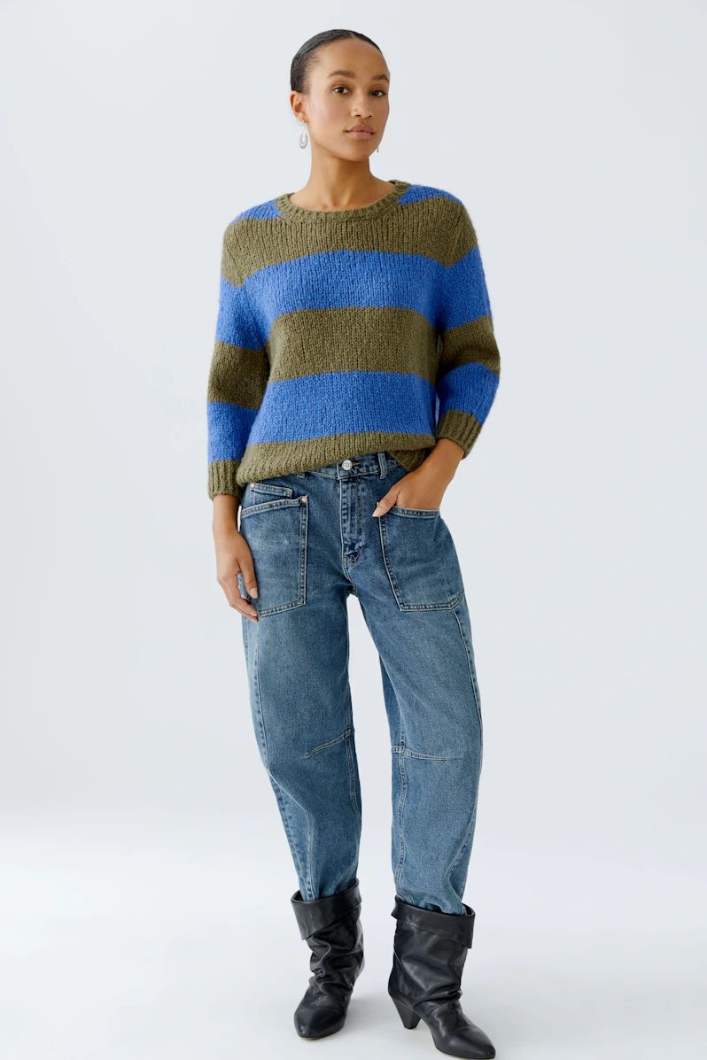 Oui, 94307, Pullover, Khaki Blue