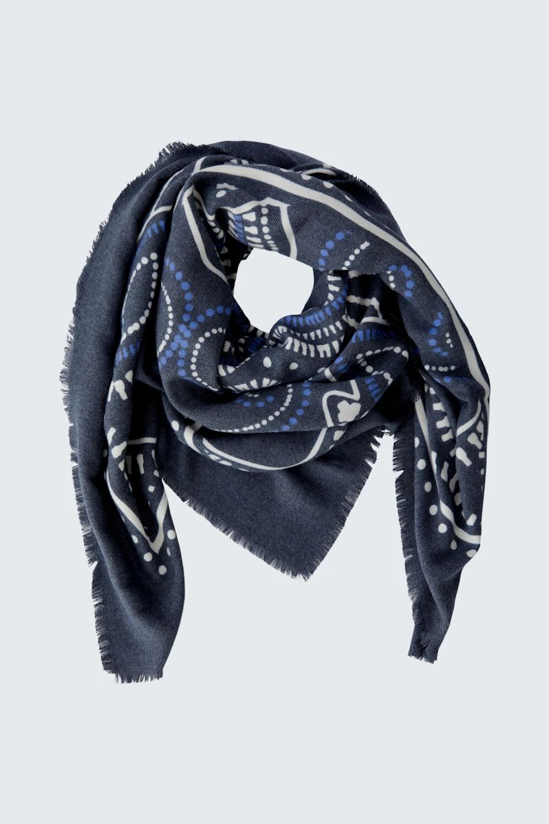 Oui, 94332, Scarf, Dark Blue White