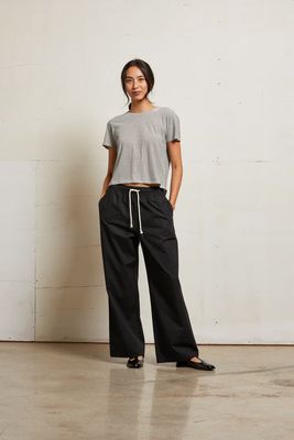 Perfect White Tee, Andi, Cotton Poplin Wide Leg Pant