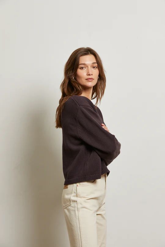 Perfect White Tee, Addie, OVERSIZED LS V NECK Sweater