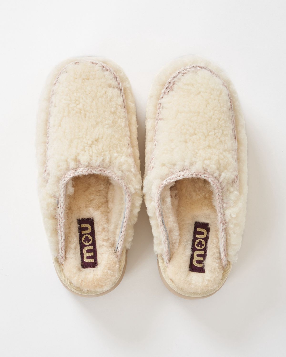 Mou, Bounce Clog Curly Sheepskin, Vanilla