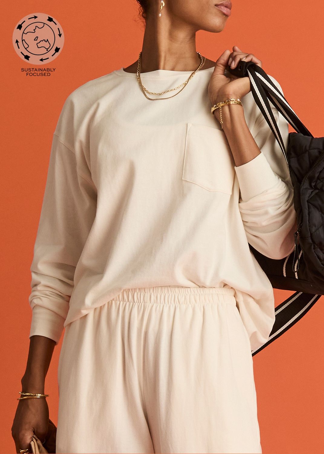The Upside, SOHO CARA LONG SLEEVE  TOP, Creme