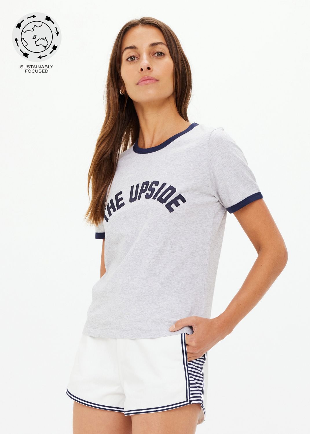 The Upside, JARAMA JOY TEE, Grey Marl