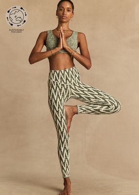 The Upside, REVERSIBLE 25IN HIGH MIDI PANT, Green Marl