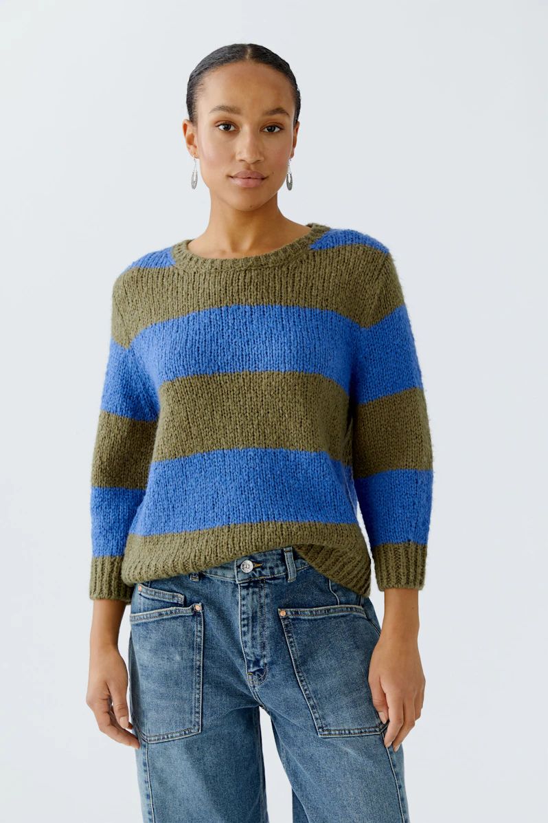 Oui, 94307, Pullover, Khaki Blue